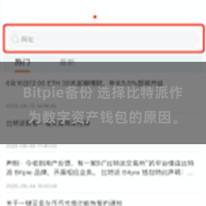 Bitpie备份 选择比特派作为数字资产钱包的原因。