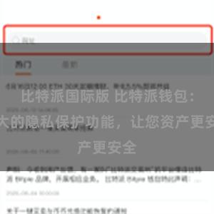比特派国际版 比特派钱包：强大的隐私保护功能，让您资产更安全