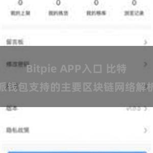 Bitpie APP入口 比特派钱包支持的主要区块链网络解析