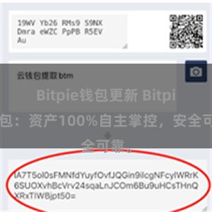 Bitpie钱包更新 Bitpie钱包：资产100%自主掌控，安全可靠。