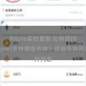 Bitpie实时更新 比特派(Bitpie)支持哪些币种？详细币种列表