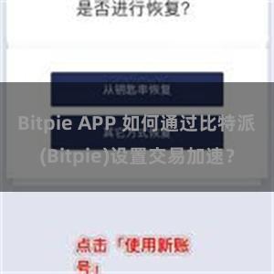 Bitpie APP 如何通过比特派(Bitpie)设置交易加速？