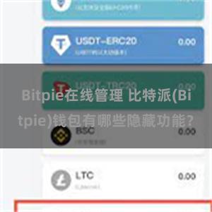 Bitpie在线管理 比特派(Bitpie)钱包有哪些隐藏功能？