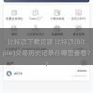 比特派下载资源 比特派(Bitpie)交易历史记录在哪里查看？