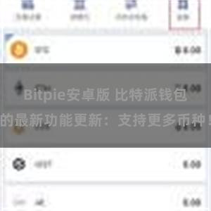 Bitpie安卓版 比特派钱包的最新功能更新：支持更多币种！