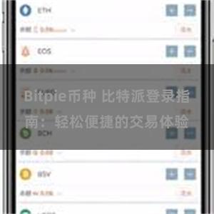 Bitpie币种 比特派登录指南：轻松便捷的交易体验